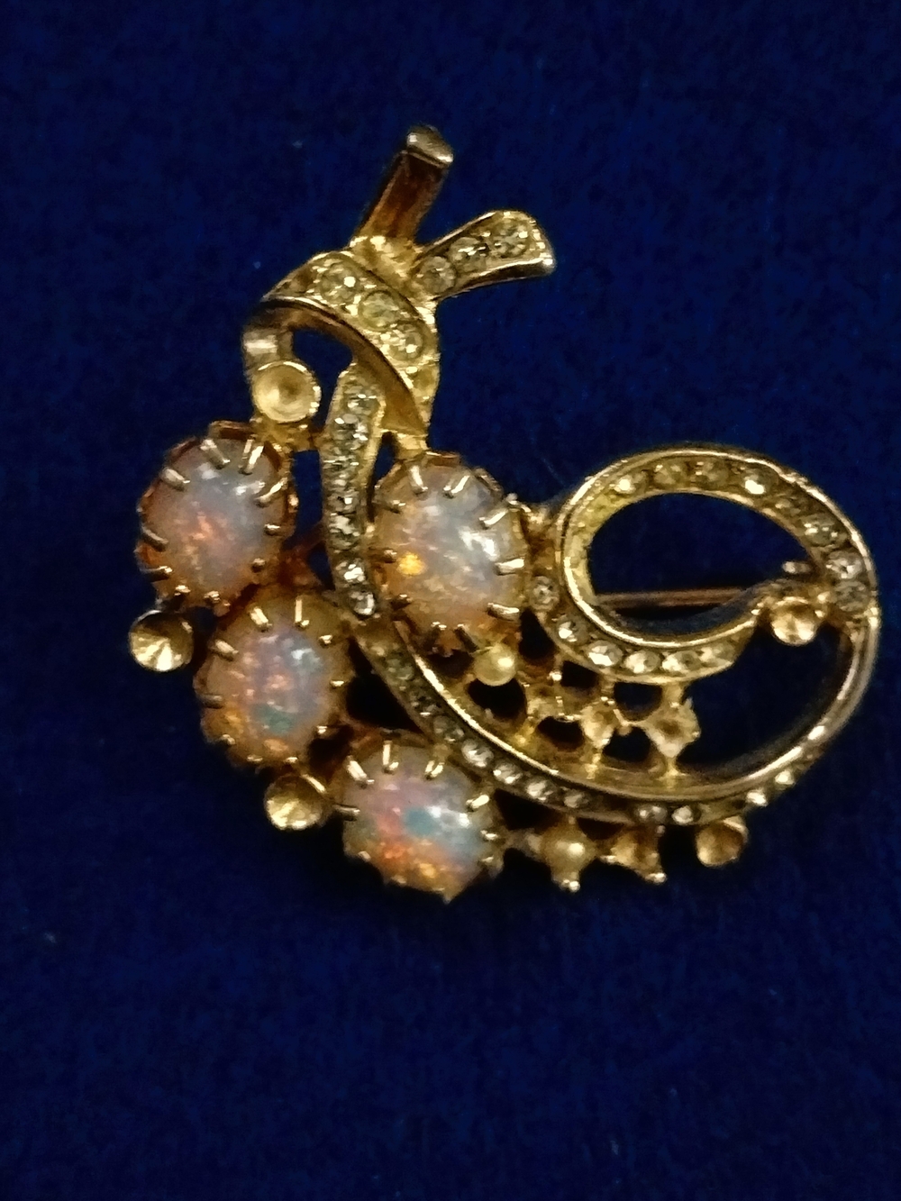 Gold-Tone Opal Cluster Brooch - Women Jewelry